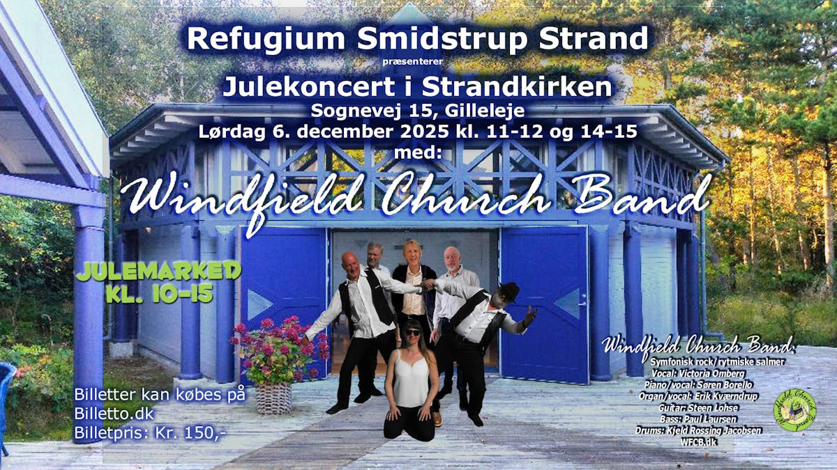 Julekoncerter med Windfield Church Band i Smidstrup Strandkirke