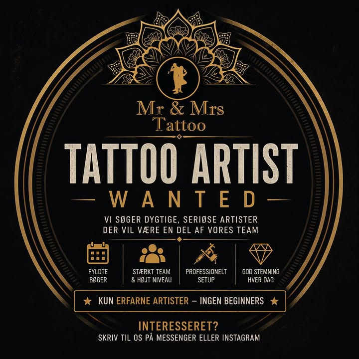 Mr. & Mrs. Tattoo søger dygtige tatovører til travlt studio