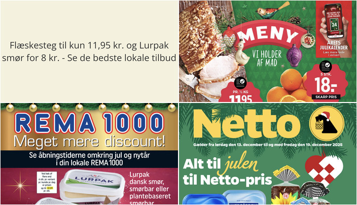 Flæskesteg til kun 11,95 kr. og Lurpak smør for 8 kr. - Se de bedste lokale tilbud