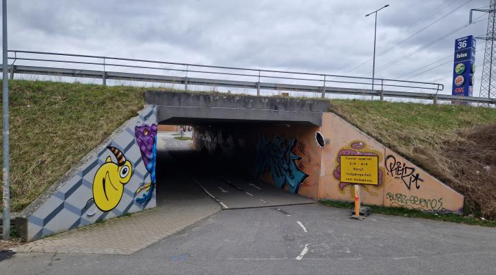 Gangtunnelen under Nordre Ringvej er spærret for gennemgang i uge 14