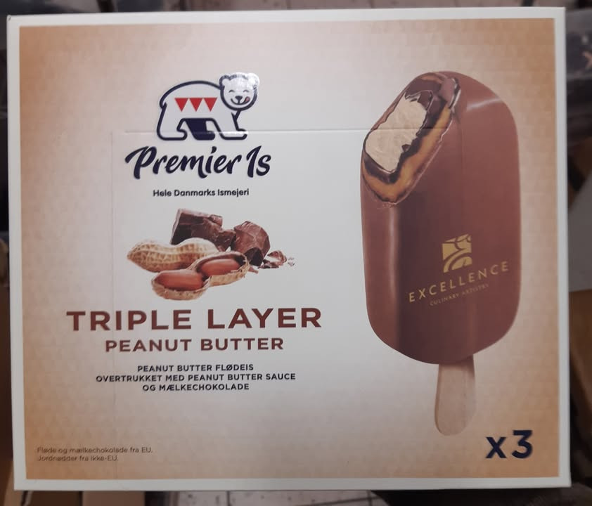 MENY Randers sælger 3-pak Peanut butter ispinde til 15 kr.