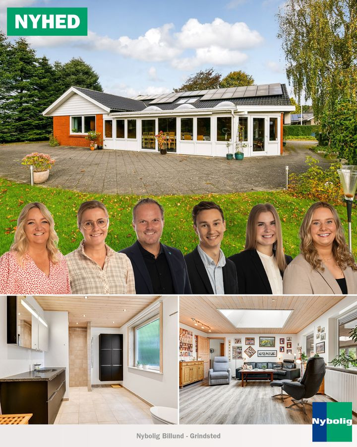 Nybolig Grindsted: Familievilla i roligt kvarter på Solbakken klar til nye ejere
