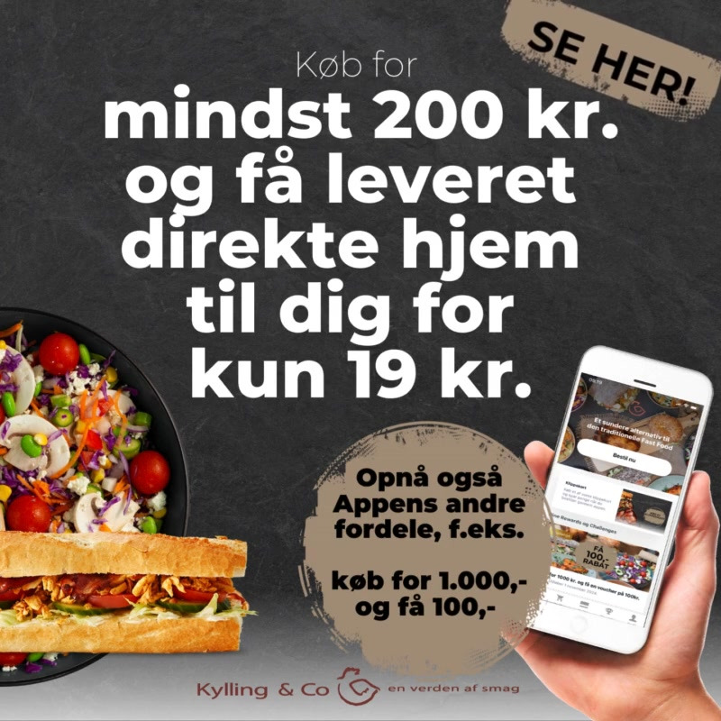 Kylling & Co leverer din favoritmad direkte til døren for kun 19 kr. i resten af januar