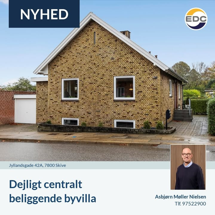 EDC Skive I/S præsenterer centralt beliggende byvilla til salg