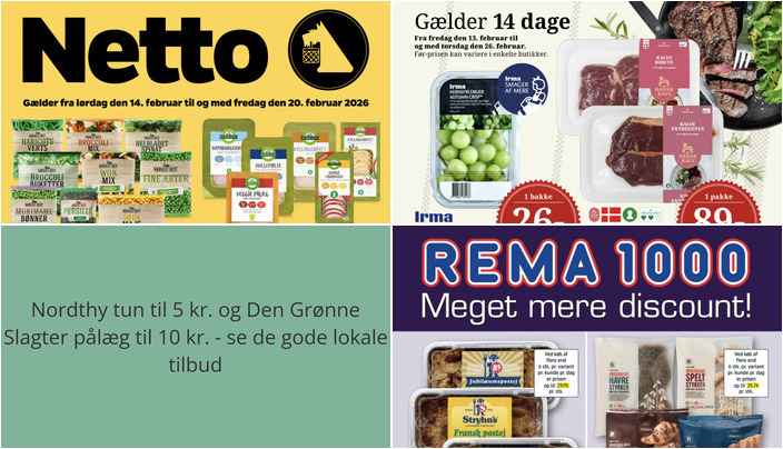 Nordthy tun til 5 kr. og Den Grønne Slagter pålæg til 10 kr. - se de gode lokale tilbud