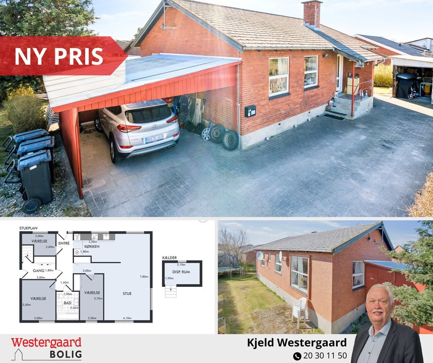 Westergaard Bolig annoncerer ny pris på velholdt villa i Bindslev