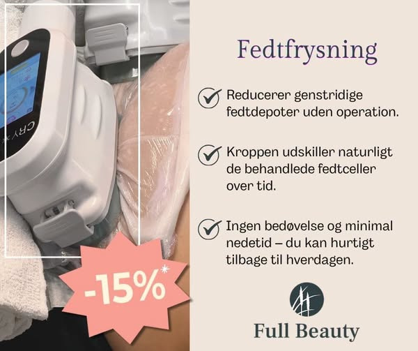 Full Beauty Aalborg giver 15 % rabat på fedtfrysning hele august