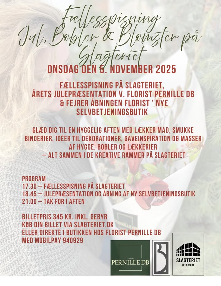Florist Pernille DB inviterer til en dejlig aften på onsdag