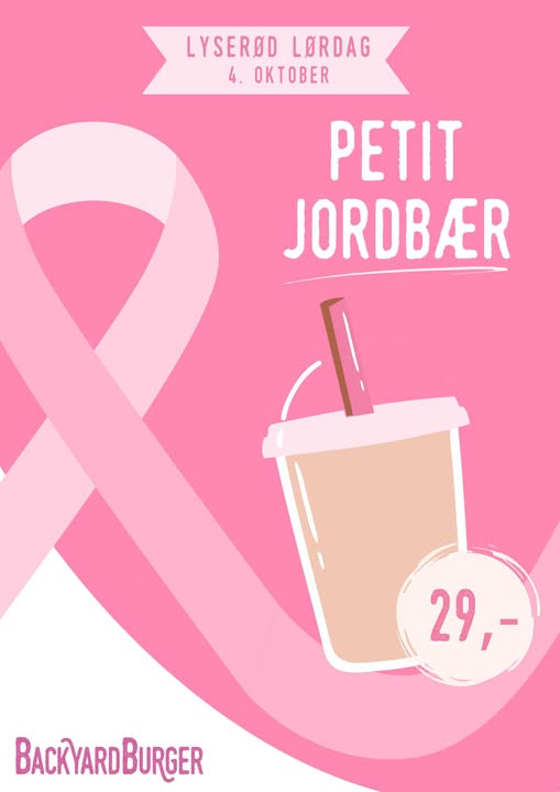 BackyardBurger markerer Lyserød Lørdag med særligt tilbud til støtte for brystkræftsagen