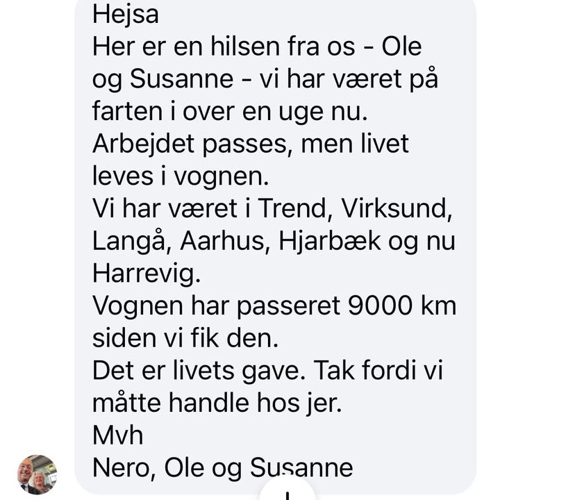 Hinshøj Carvan takker kunder for tillid og ønsker dem gode ture i ny Etrusco autocamper