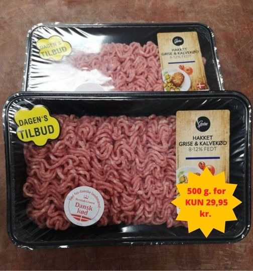 Hakket gris/kalv til kun 29,95 kr. hos Meny Klarup