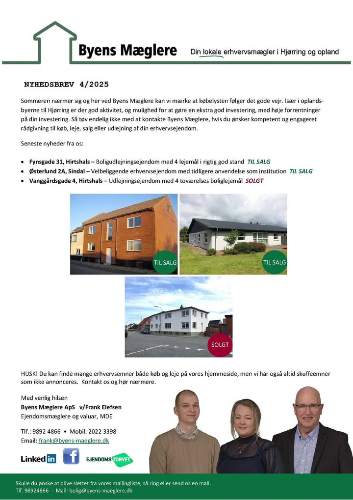 Byens Mæglere ApS i Hjørring oplever aktivitet i oplandsbyer