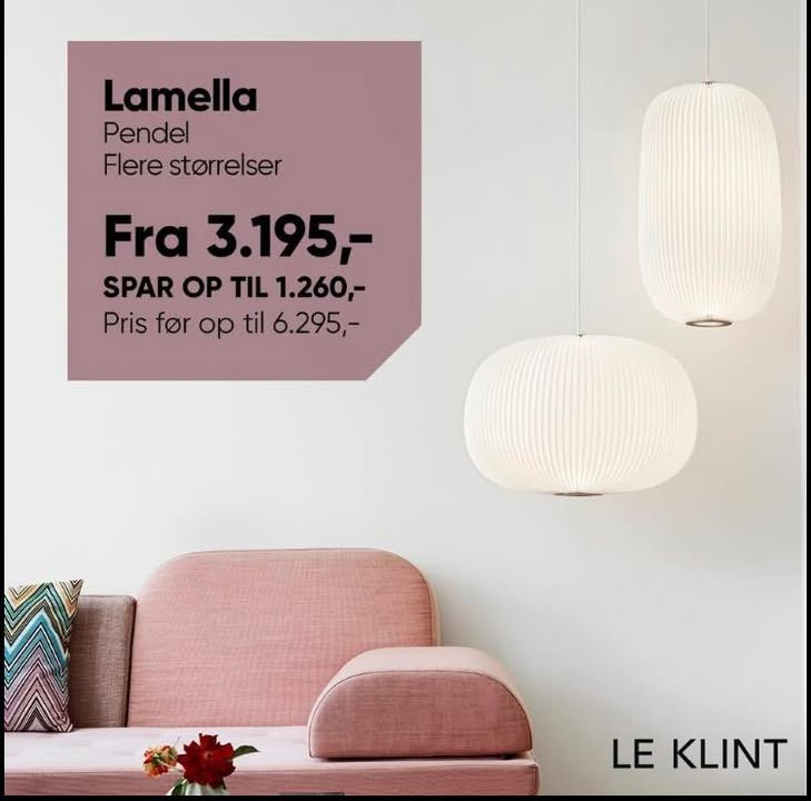 THUSGAARD LIVING tilbyder 20% rabat på LAMELLA pendler fra Le Klint