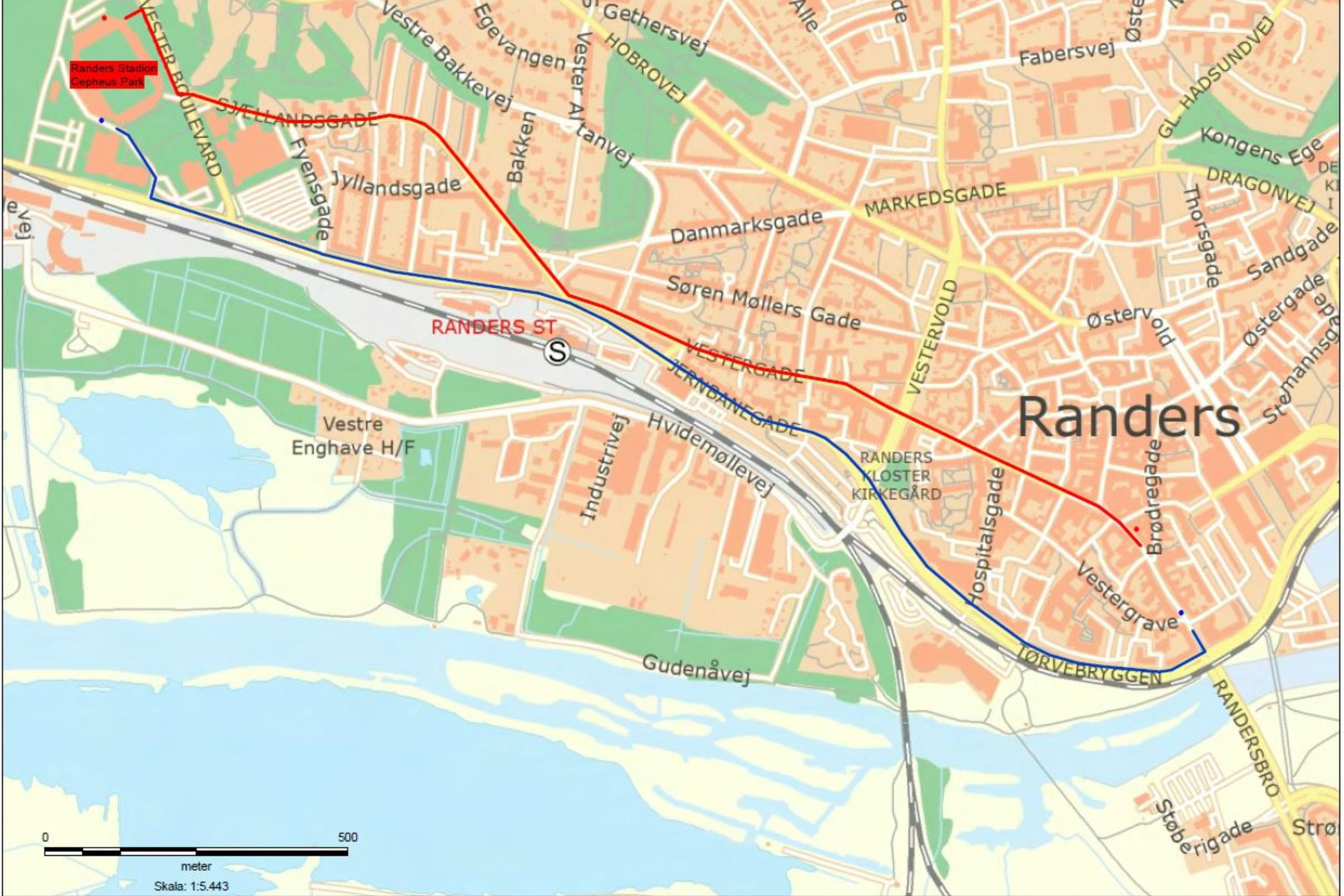 Fodboldkamp i Randers får indflydelse på trafikken