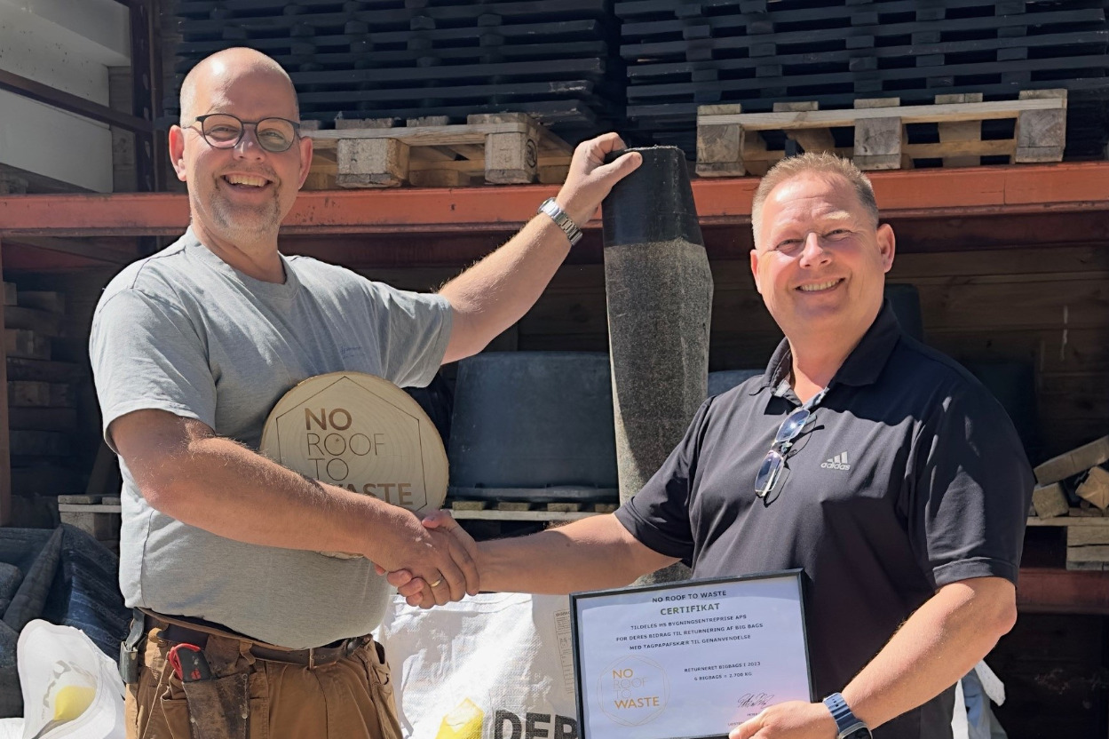 Lokal tagdækkervirksomhed bliver anerkendt for sit arbejde med genanvendelse