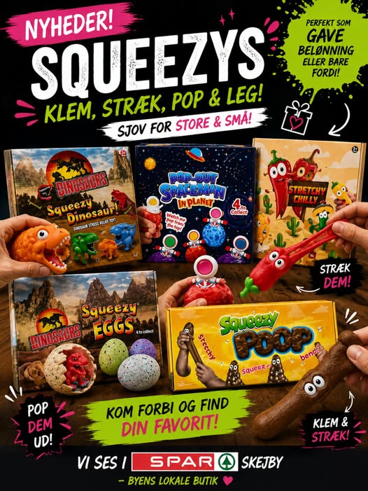 SPAR Skejby har fået nye Squeezys til 30 kr.