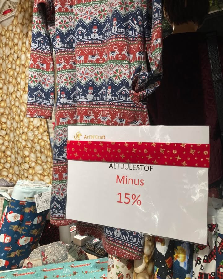 Art´n´Craft tilbyder juleslutspurt med 15% rabat på alt julestof