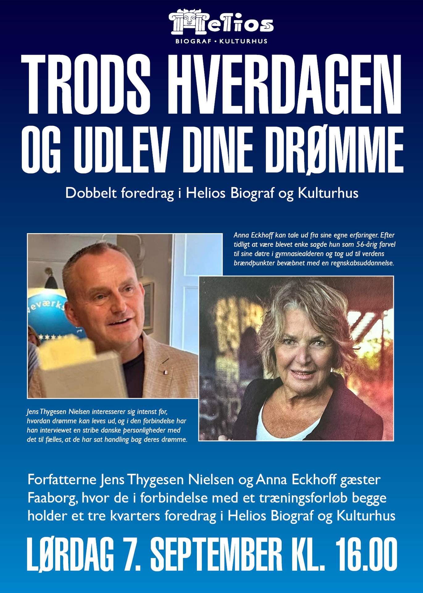 Inspirerende foredrag og musikalsk hyldest i Helios Biograf og Kulturhus