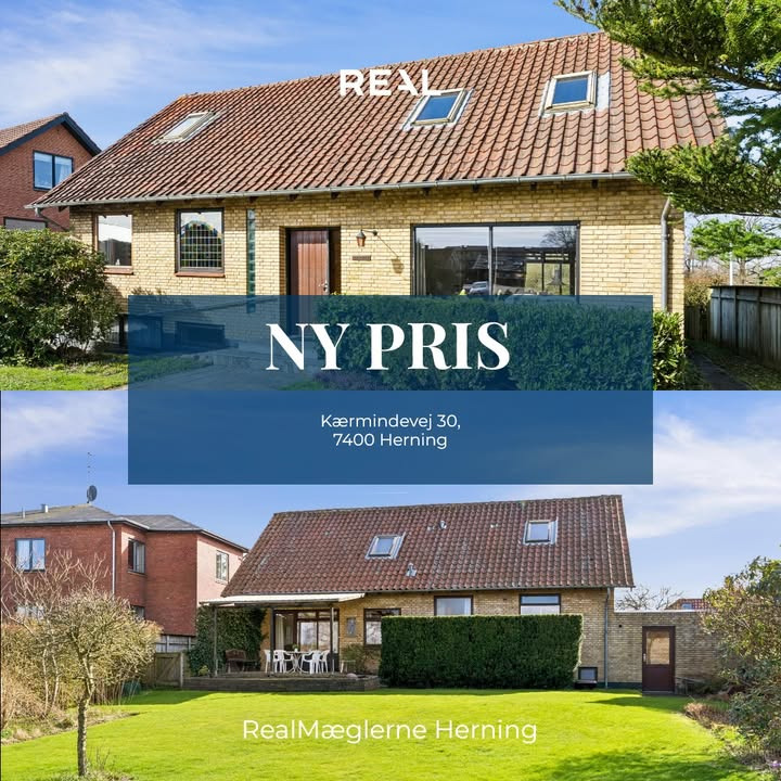 RealMæglerne Herning annoncerer prisnedsættelse på villa i centrum