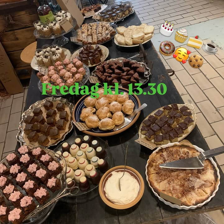 Fru Hansens Butik & Café har ledigt bord til ta’ selv tapas kagebord på fredag