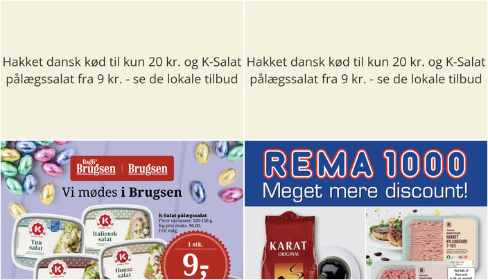 Hakket dansk kød til kun 20 kr. og K-Salat pålægssalat fra 9 kr. - se de lokale tilbud