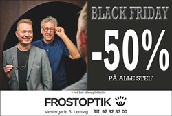 Frost Optik inviterer til Black Friday med 50% rabat på alle brillestel