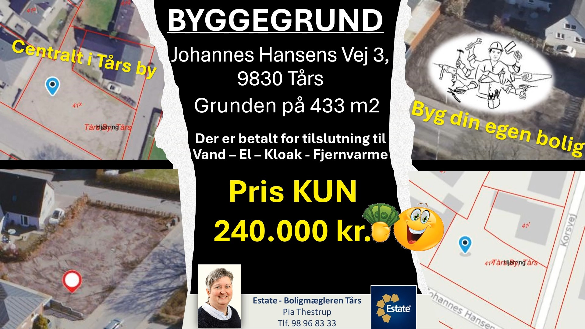 Byggegrund i Tårs by til kun 240.000 kr. hos Estate Boligmægleren Tårs