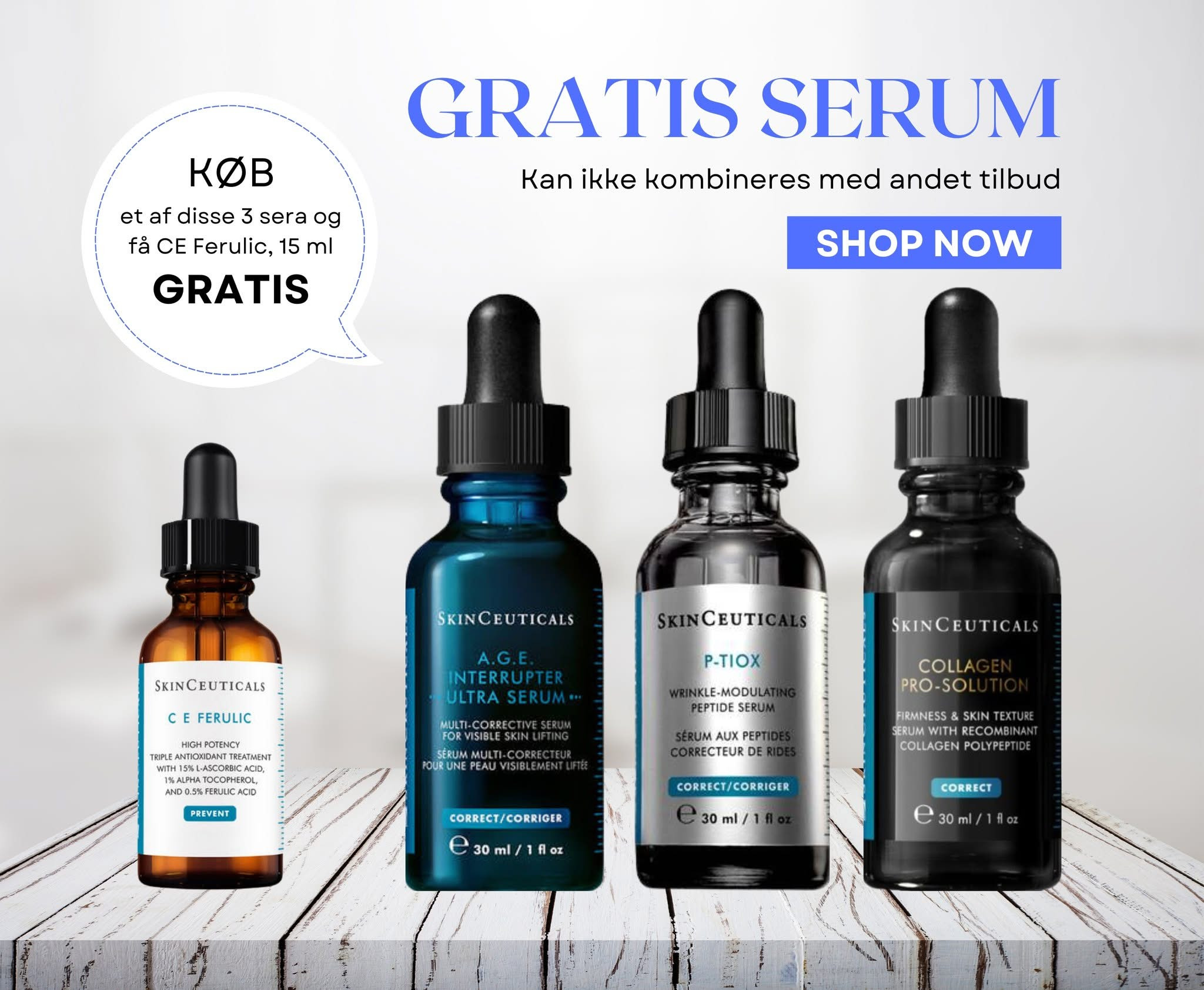 Top Clinic tilbyder gratis CE Ferulic ved køb af udvalgte produkter