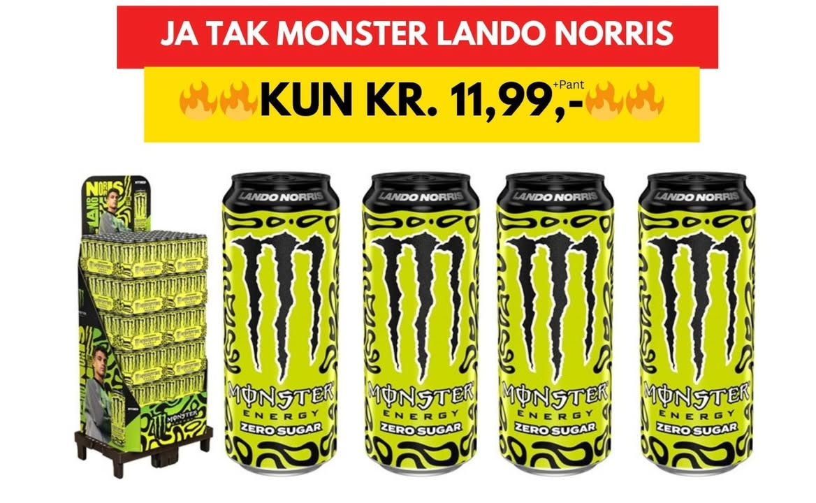 SPAR Nørrebro Hjørring introducerer Monster Lando Norris Zero Sugar 