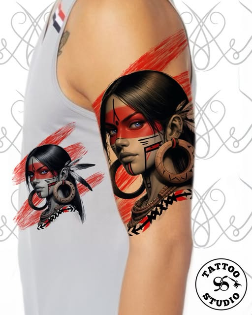 Unik tatoveringsdesign fra Tattoo Studio 96 kombinerer moderne illustration og kraftfuld karakter