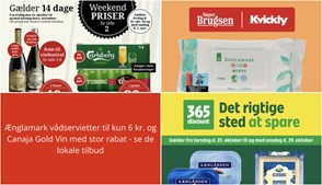 Ænglamark vådservietter til kun 6 kr. og Canaja Gold Vin med stor rabat - se de lokale tilbud
