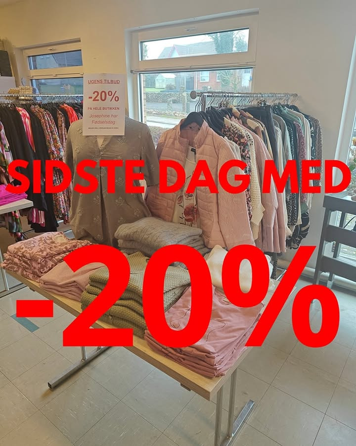 Sidste chance for 20% rabat hos Elins Butik i dag!