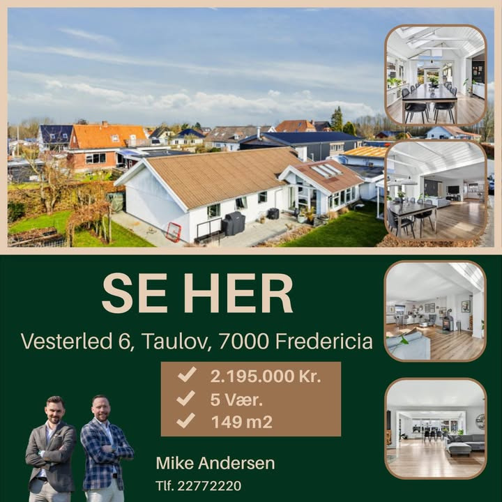 Ejendomsmægler Mike Andersen præsenterer indflytningsklar villa i Taulov