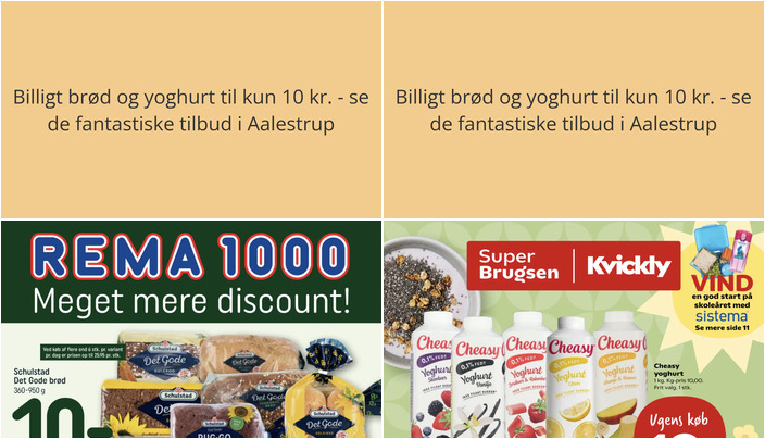 Billigt brød og yoghurt til kun 10 kr. - se de fantastiske tilbud i Aalestrup