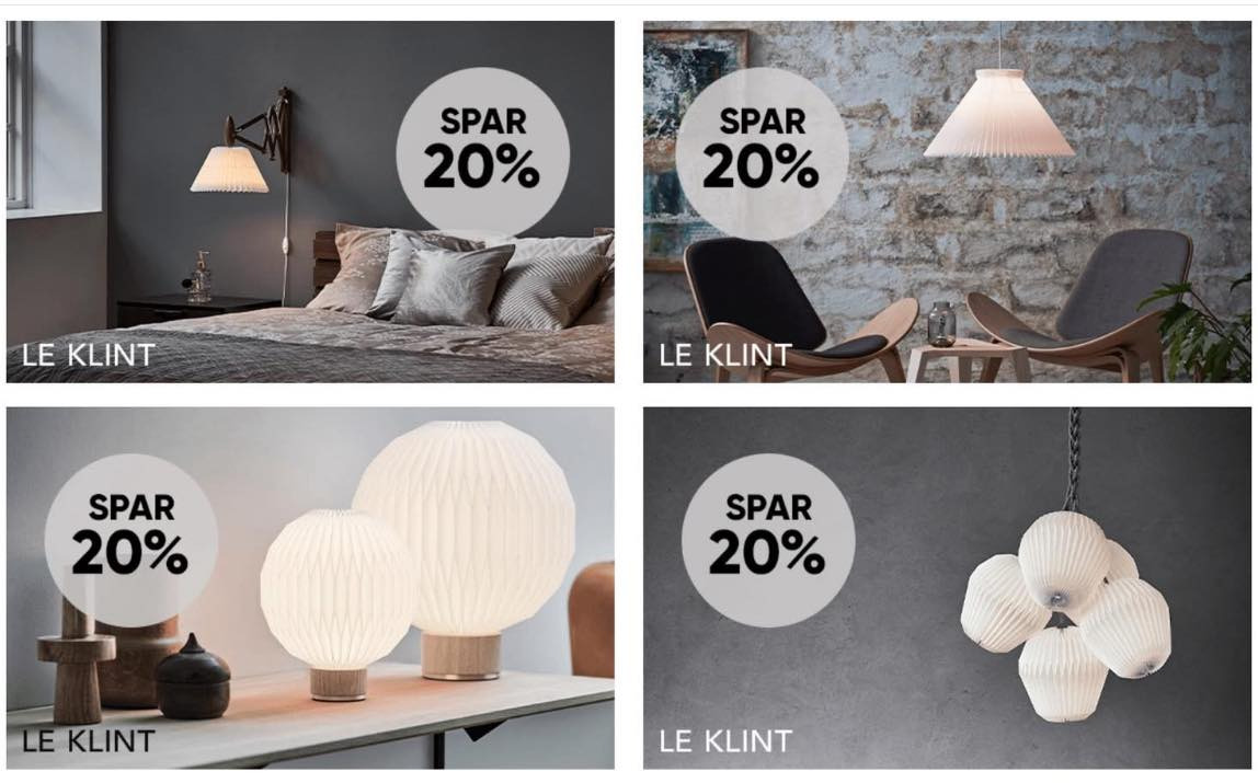 Thusgaard Living tilbyder 20% rabat på Le Klint lamper i begrænset periode
