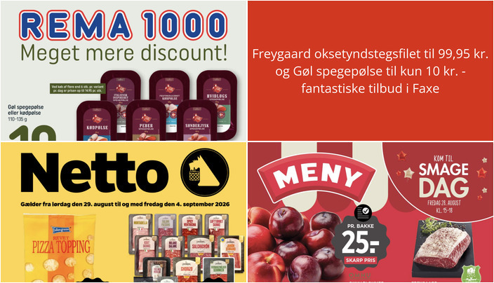 Freygaard oksetyndstegsfilet til 99,95 kr. og Gøl spegepølse til kun 10 kr. - fantastiske tilbud i Faxe