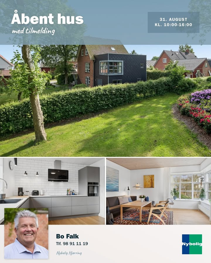 Nybolig Hjørring v/Morten Hove inviterer til åbent hus i Sindal på Møllevænget 21 søndag d. 31. august