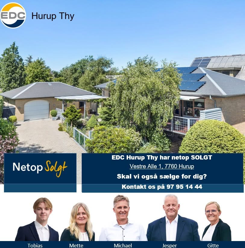 EDC Hurup Thy fejrer boligsalg og tilbyder gratis salgstjek