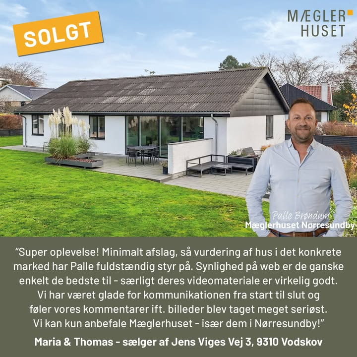 Mæglerhuset sælger hurtigt bolig i Vodskov og modtager flot anbefaling