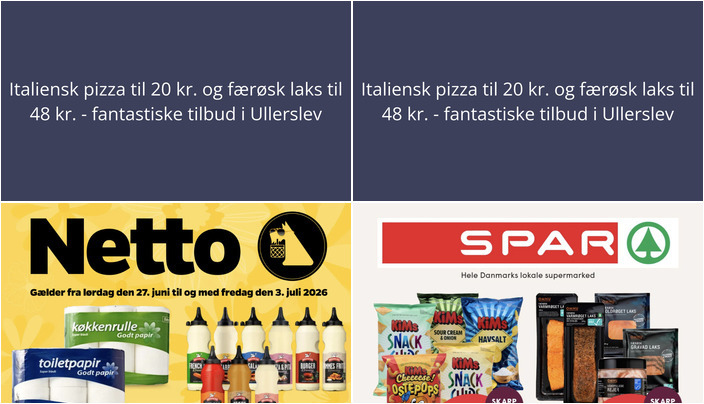 Italiensk pizza til 20 kr. og færøsk laks til 48 kr. - fantastiske tilbud i Ullerslev