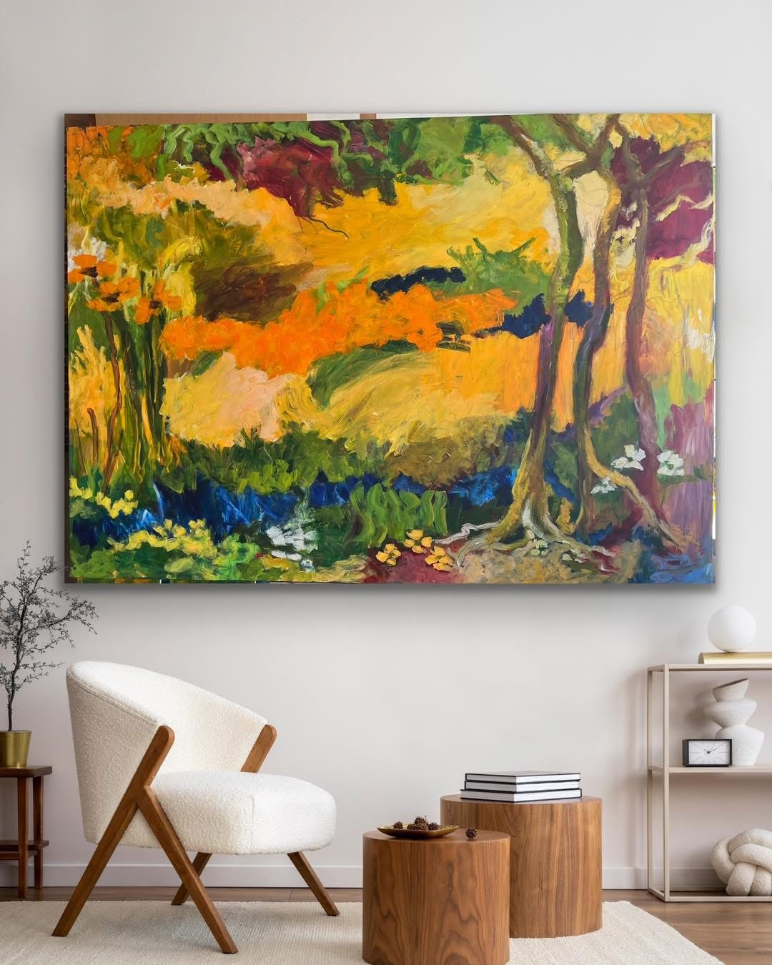 Yrsa Dunvad bruger Art room til at vise maleriet på væggen
