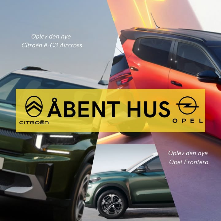Jørgen Laursen A/S inviterer til åbent hus med Danmarkspremiere på nye elbiler fra Citroën og Opel i weekenden