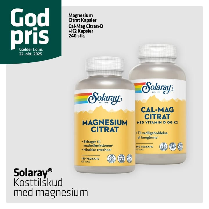 Herning Løve Apotek tilbyder Solaray magnesium til ekstra god pris