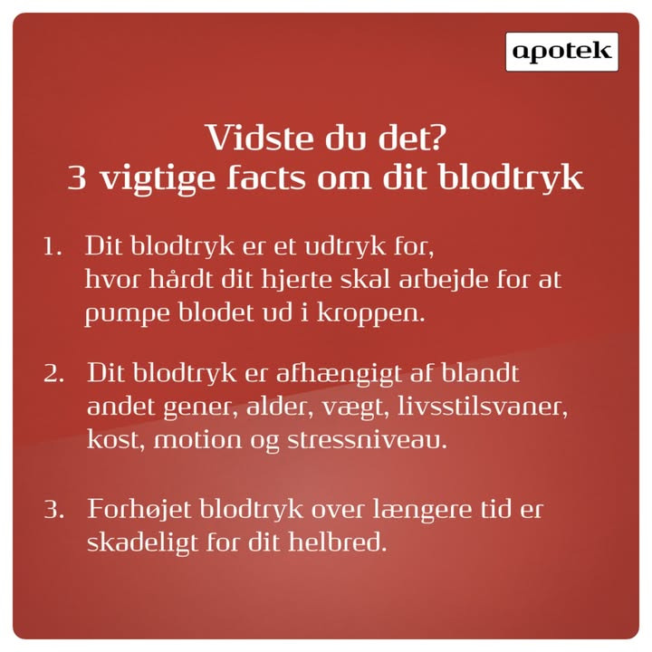 Forhøjet blodtryk: Vejlby Apotek informerer om risici og forebyggelse
