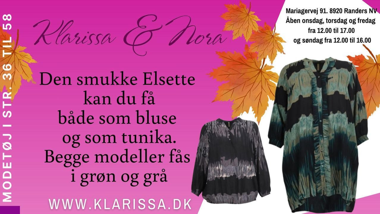 Nyheder i 100% viskose fra Cassiopeia: Klarissa & Nora præsenterer Elsette bluse og tunika
