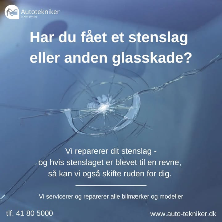 Autotekniker Kim Skytthe tilbyder gratis reparation af stenslag for forsikrede kunder
