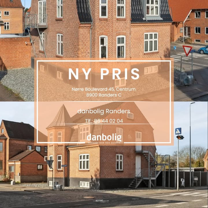 Danbolig Randers: ny pris på totalrenoveret bolig med gulvvarme på Nørre Boulevard