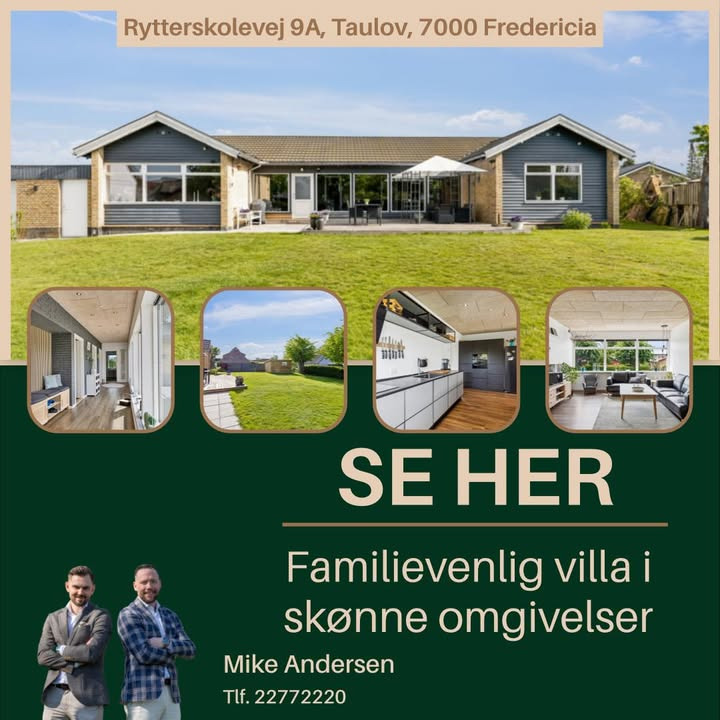 Ejendomsmægler Mike Andersen præsenterer familievenlig villa på Rytterskolevej i Taulov