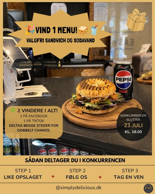 Simply Delicious udlodder valgfri sandwichmenu i konkurrence
