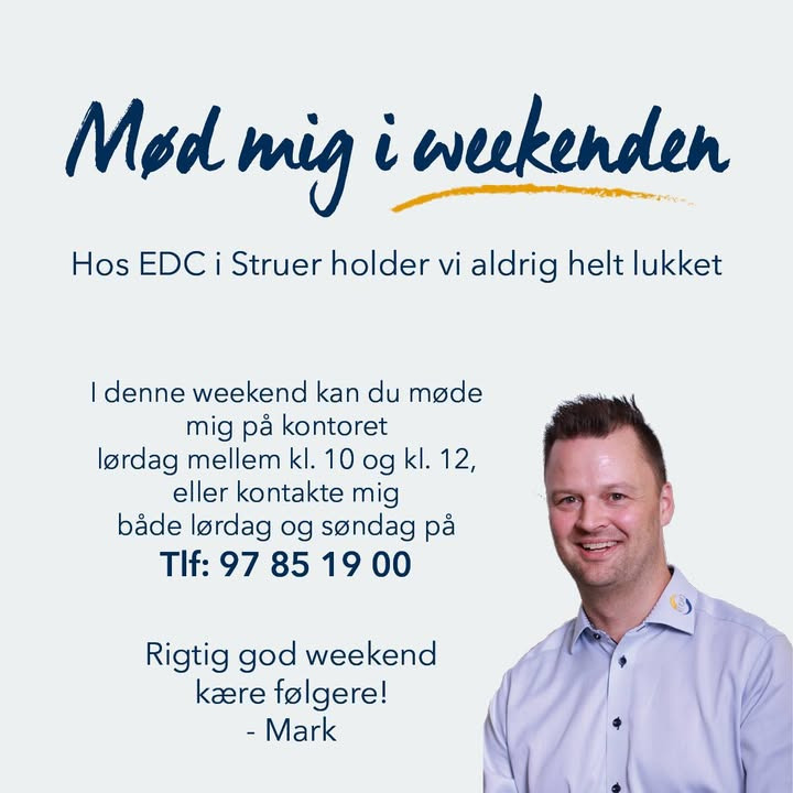 EDC Ejendomsgruppen Struer (Thyholm) tilbyder fremvisninger i weekenden – kontakt Mark for mere information